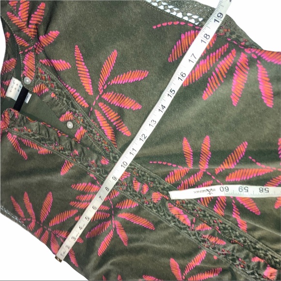 A New Day Women's Boho Green & Pink Print Sleeveless Details Top size L - Picture 10 of 11